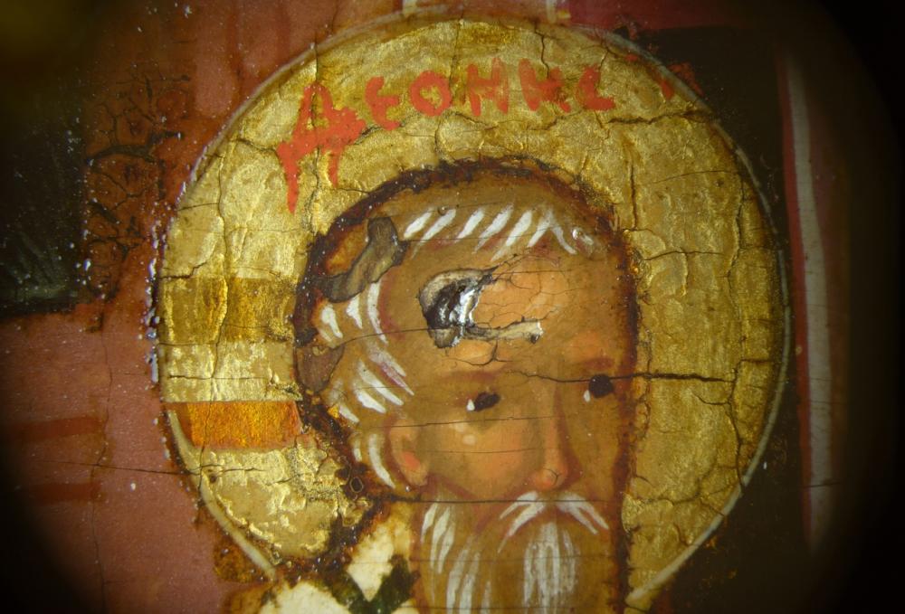 Фрагмент иконы с изображением лика Дионисия. Источник фото: из архива ГОСНИИР.