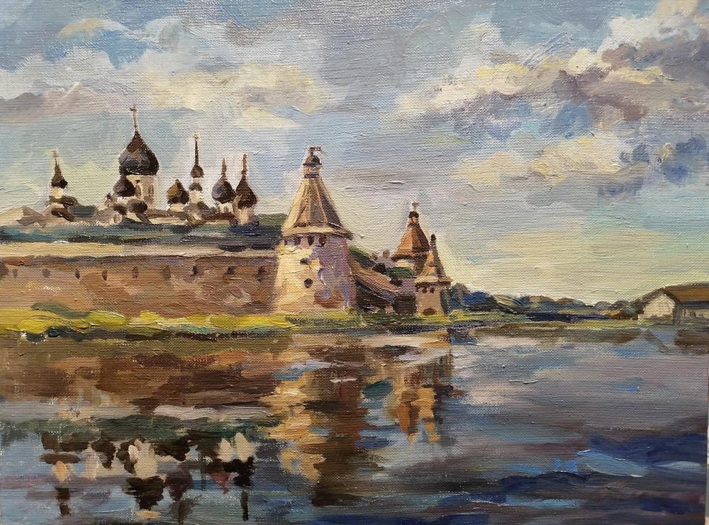 Галахова А.П. Вид на вечерний монастырь со стороны Святого озера 